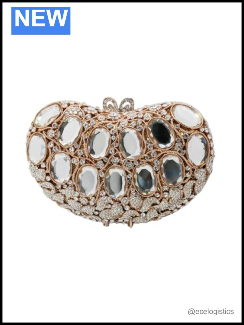 Heart Shaped Rhinestone Evening Bag Crystal Clutch Prom Purse